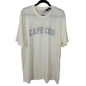 Cuffy's Cape Cod T-Shirt Mens XL Cream Short Sleeve Graphic Tee Preppy Coastal